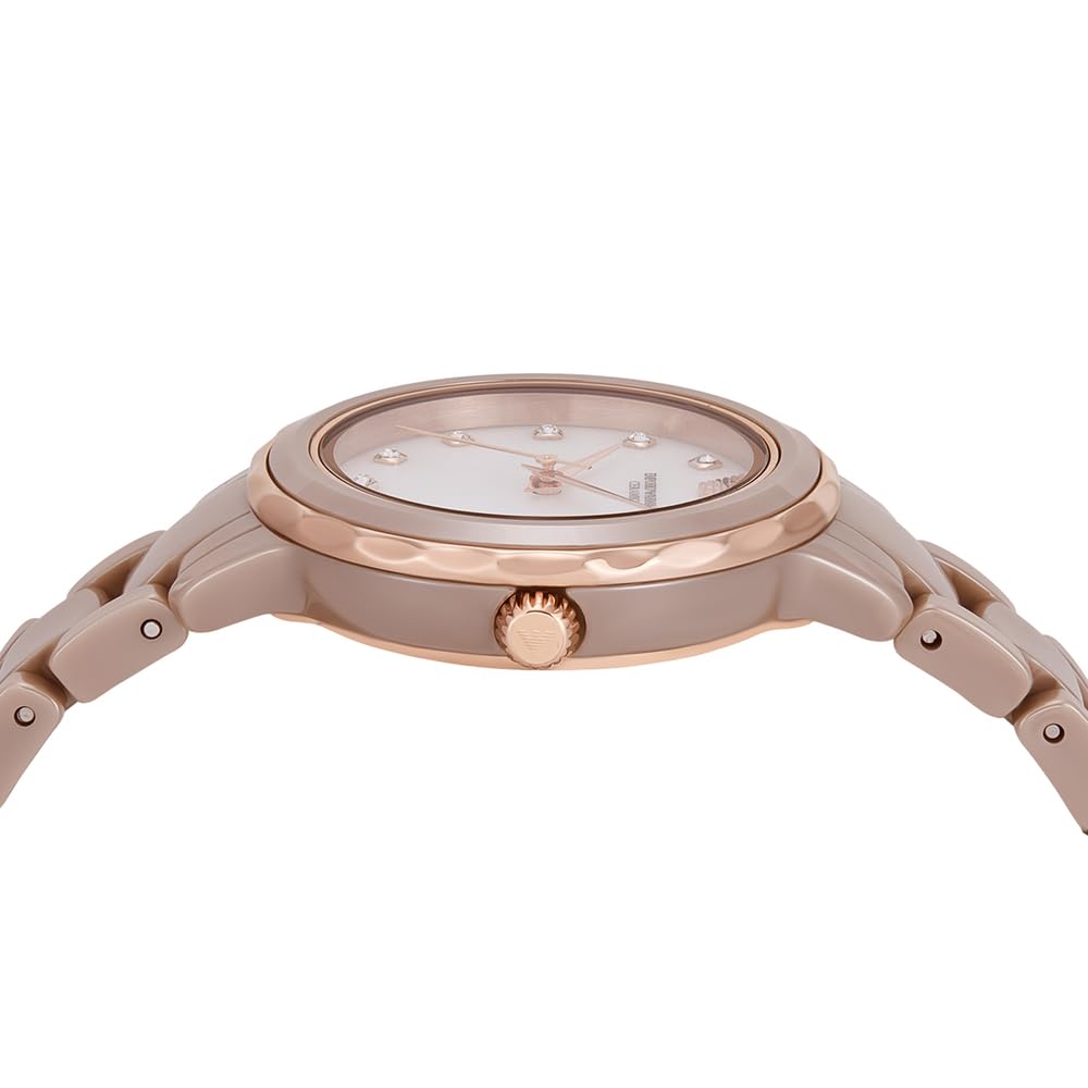 Emporio Armani AR70018 damski beżowy ceramiczny zegarek 32 mm