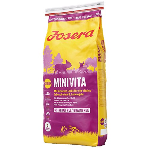 JOSERA MiniVita (1 x 900 g) | Hundefutter für kleine Rassen ab dem 8. Lebensjahr | Super Premium Trockenfutter für ältere Hunde | 1er Pack