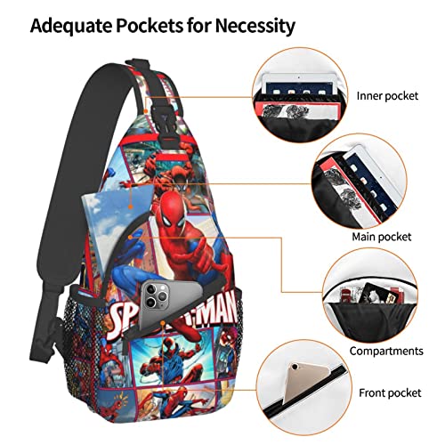 Ningguang Super Hero Sling Bag Cartoon Crossbody Backpack Comics Shoulder Bag Hero Theme Travel Hiking Chest Bag Daypack For Men #TOP2