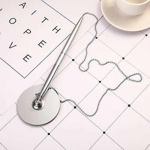 Miniatura 4 de Ciieeo 2 bolígrafos de metal para firma de invitados, bolígrafo de tinta negra con base para bolígrafo y cadena de recepción, bolígrafo, rotulador