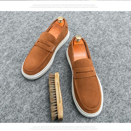 Men's Fashionable Business Anti Suede Loafers Retro Comfortable Suede Lightweight and Breathable Casual Boat Shoes 5
