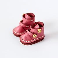 Vista 5 de Botas de cuero de vaca hechas a mano para OB11, Molly, GSC, 1/12 BJD accesorios para muñecas (blanco crema)