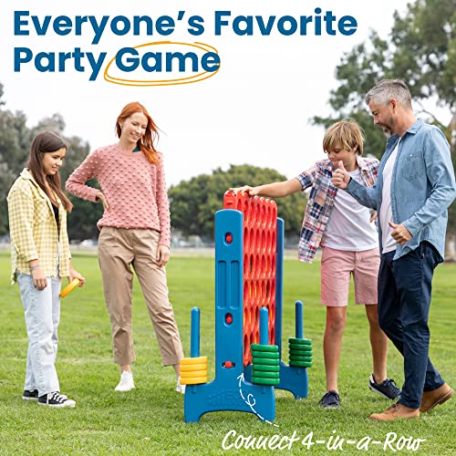 Ecr4Kids Jumbo 4-To-Score Giant Game Set, Backyard For Kids, Jumbo Connect-All-4, Indoor Or Outdoor, Adult And Family Fun Game, Easy To Transport, 4 Ft Tall-Primary Colors #TOP2