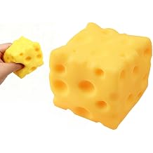 Giant Cheese Squishy, Soft Butter Cheese Squishys Fidget Toys for Adults | Slow Rise Cheese Block Squishies, Squeeze Fidget Sensory Stress Relief Squeeze Toy