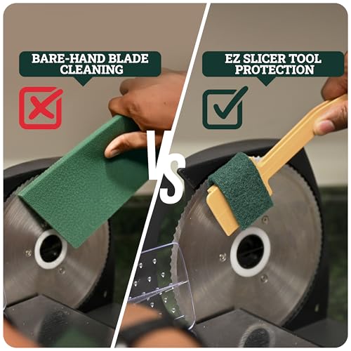 Image of Kleen Handler EZ Scrub Slicer Cleaning Tool with 4 Replacement Pads, Heavy Duty Electric Blade & Deli Slicing Machine Cleaner,Safe Mandolin Scrubbing Kit