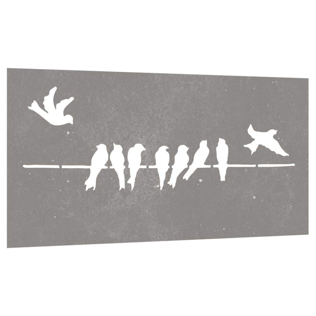vidaXL Adorno de Pared de jardín Acero corten diseño pájaros 105x55 cm