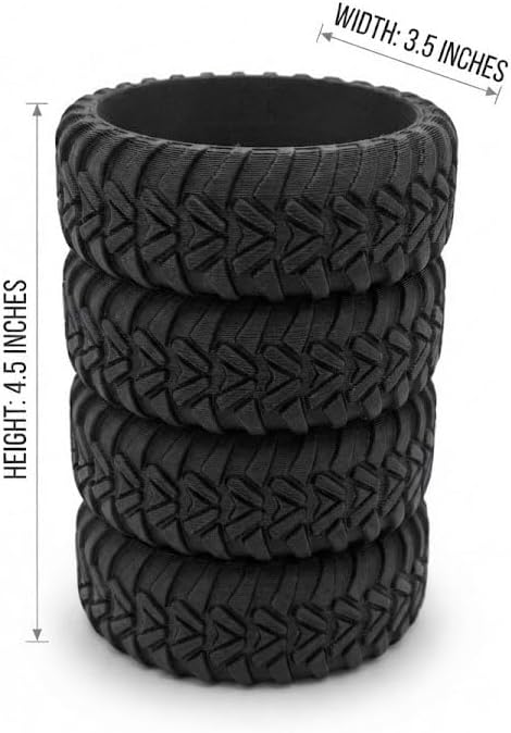 Tire-Shaped Desk Organizer and Can Cooler – Unique 2-in-1 Automotive Themed Pen Holder and Drink Insulator for off road Car Lovers and Office Decor