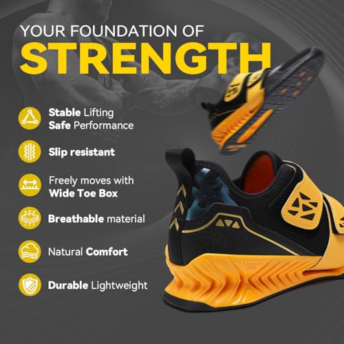 Image of Weightlifting Shoes, Powerlifting Shoes Gym Shoes for Crossfit Lifting Footwear, Weight Lifting Shoes for Heavy Lifting Deadlifting Weight Training, Squat Shoe for Men Women