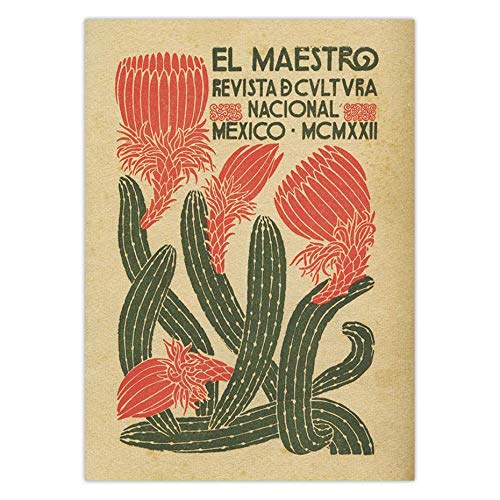 N / A Poster Poster Vintage Messico Rivista d'Arte Illustrazione Stampa su Tela Immagine su Tela Immagine su Tela Pittura Soggiorno Senza Cornice Pittura Decorativa A102 30x40cm