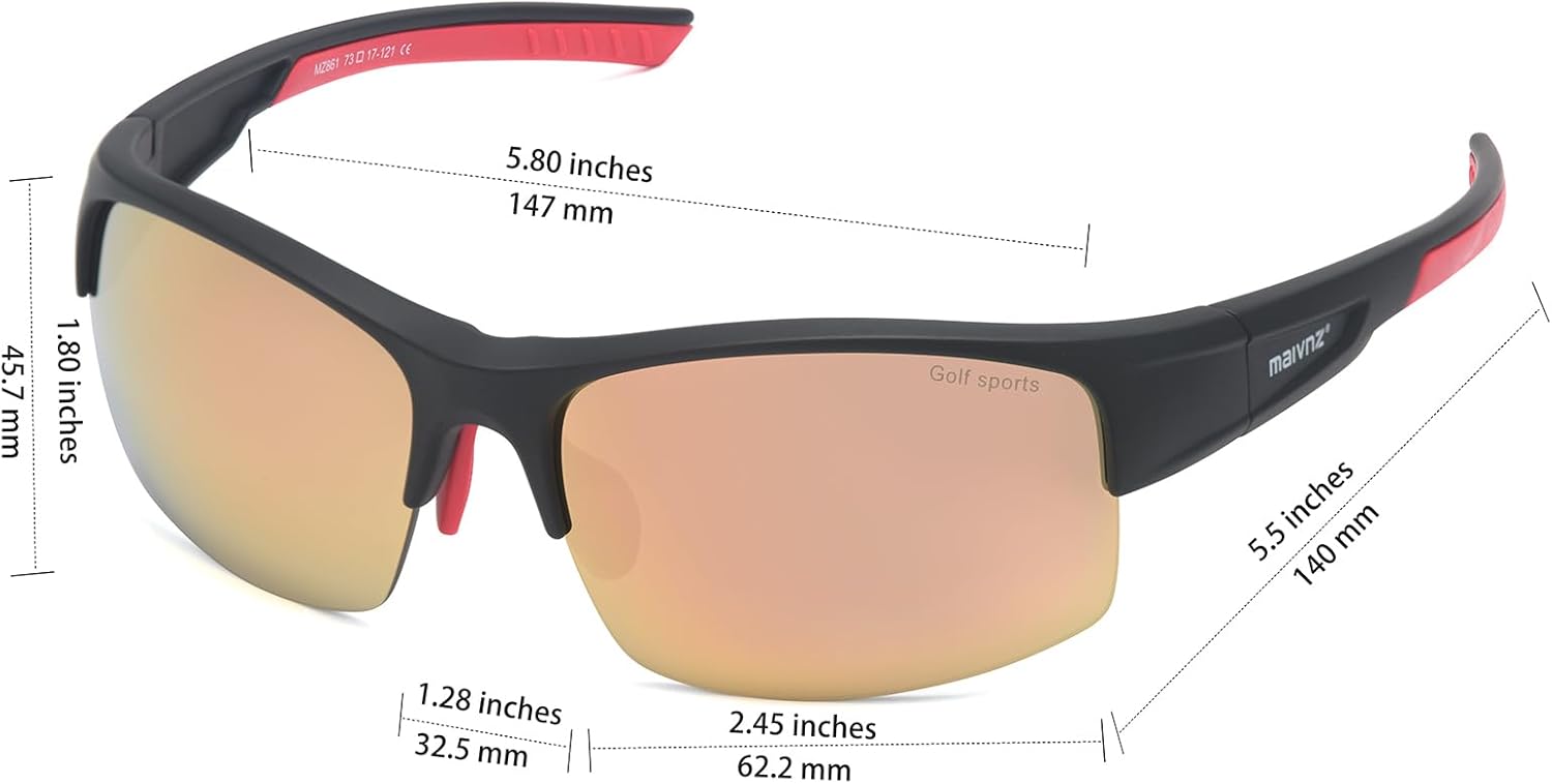 maivnz High Definition Golf Ball Finder Sport Glasses for Men Women Golf Sunglasses Golf Glasses Pickleball Eyewear MZ861