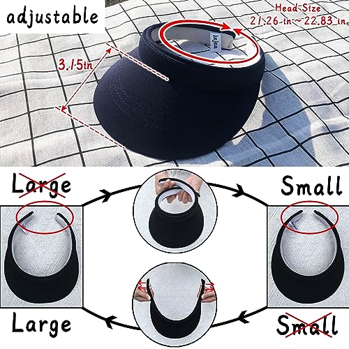 Image of 2 Pack Visor Women Men Sun Hat Clip On Visors Adjustable Sport Wide Brim Cap