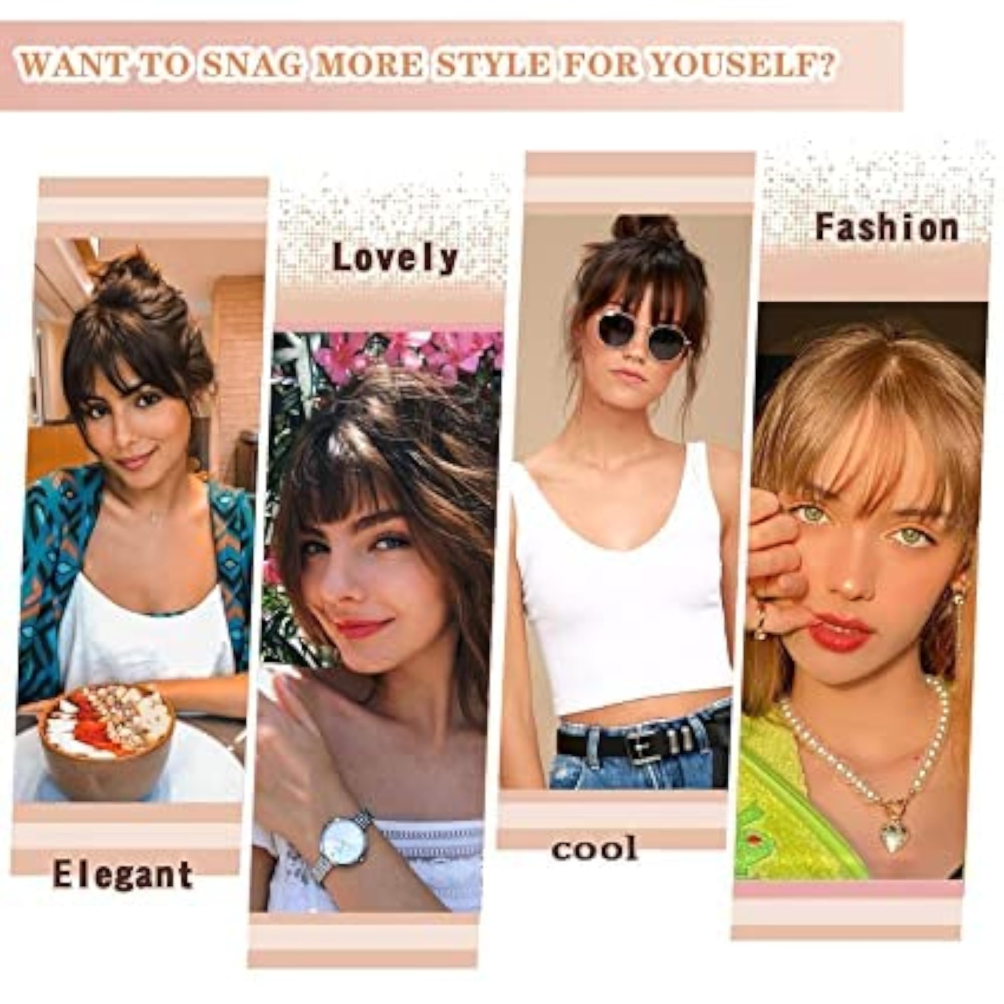 Clip in Bangs for Women, 100% Human Hair Extensions
