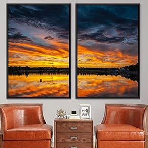 signwin 2 Piece Framed Canvas Wall Art Skyline...