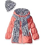 Pink Platinum Girls' Puffer Jacket with Cheetah Lining and Accessories
