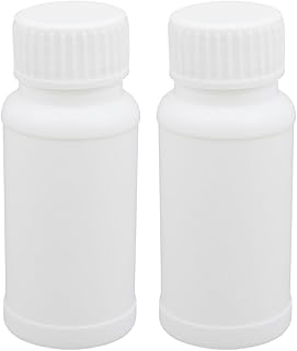 Aexit 2pcs 2oz gauge HDPE Plastic White Refillable Narrow Mouth Storage Bottle Jar
