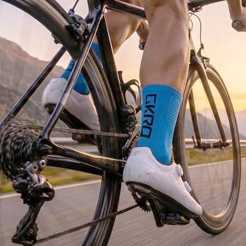 GKRQ Chaussettes de Cyclisme Homme Femme Lot de 4, Nylon Respirant, Anti-Ampoules, Séchage Rapide, Soutien de la Voûte Plantaire, Chaussettes Sport Mi-Mollet – vue 4