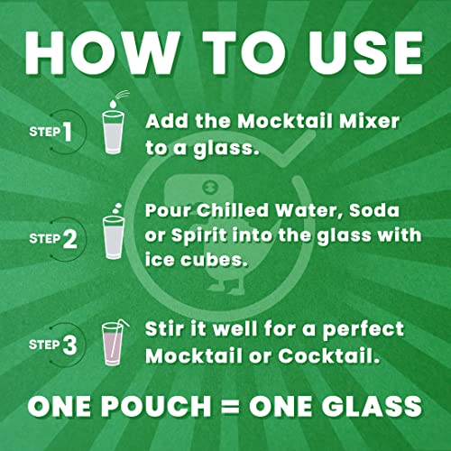 Image of Bevzilla Mocktail Mixer - Mojito Flavour (5 Pouches), Non Alcoholic| Makes 5 Drink| Refreshing| Low Calories| Instant Mocktail| Easy To Make| Party Mixer for Drinks