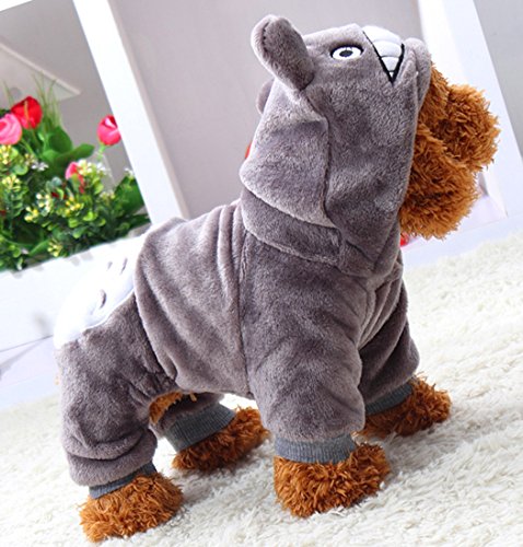 XIAOYU Puppy Dog Pet Clothes Hoodie Warm Sweater Shirt Puppy Autumn Winter Coat Doggy Fashion Jumpsuit Apparel, Grey, M