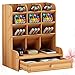 Cabilock Penna Matita Titolare Scaffale Scrivania Penna Organizzatore di Legno Multi- Funzionale Desktop Fermo Rack di Stoccaggio con Cassetto per La Scuola A Casa Studio Ufficio