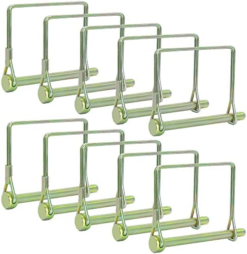 Pinailer Pack of 10 Gold Square Trailer Pin 2-3/4"x1/4" (L x W) – Shaft Locking Coupler Pin for Heavy Duty Farm Trailers Wagons Towing, Lawn, PTO, and Hitches