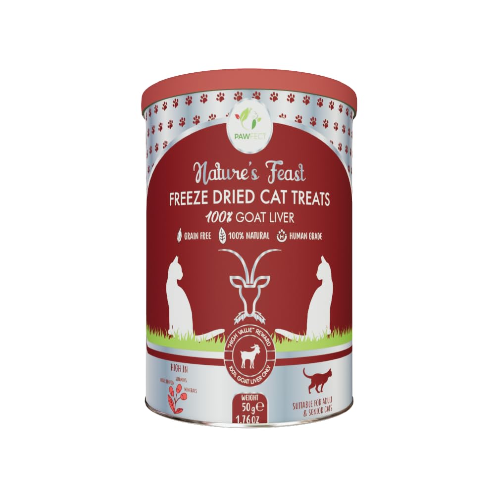 Pawfect Natures Feast Freeze Dried Cat Treats | 100% Natural Goat Liver Treat | Single Ingredient | Grain Free | Training Treat | Food Topper for Cats (50g/1.76oz) (B08Y83HMNX) Amazon Price History, Amazon Price Tracker