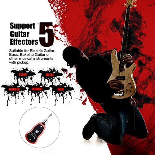 KITHOUSE Amplificador de fone de ouvido de guitarra B6, mini plugue de guitarra, receptor Bluetooth