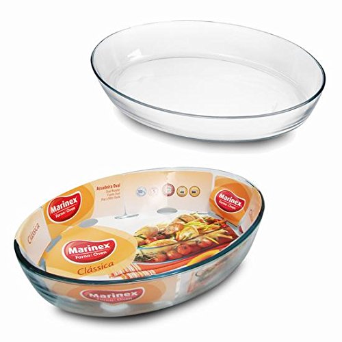 Marinex Bandeja para Horno en Cristal Transparente (Ovalada 30x21x6,3)