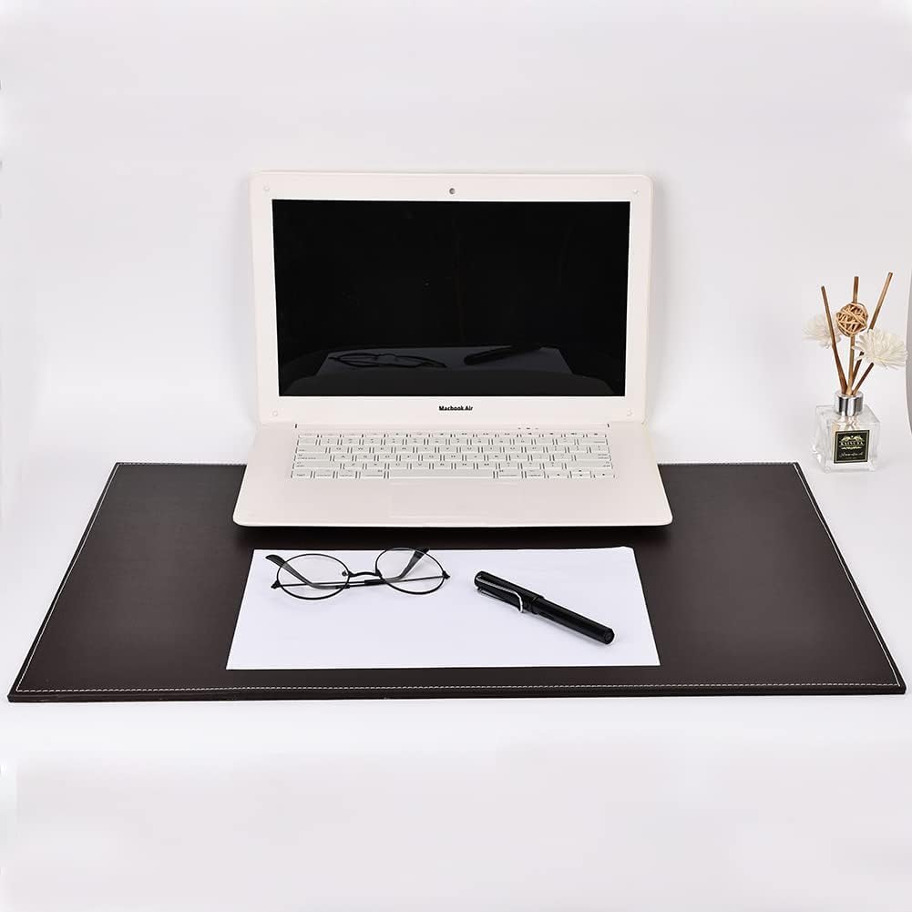 KINGFOM Sous Main Bureau Cuir Noir 60x45cm Tapis Protection Bureau Étanche