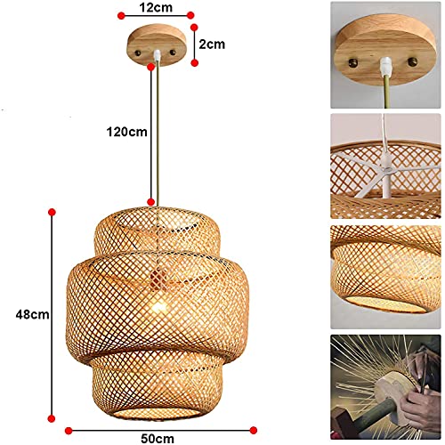 Luces de pie con capa de bambú natural WQHPLMD estilo años 50 3