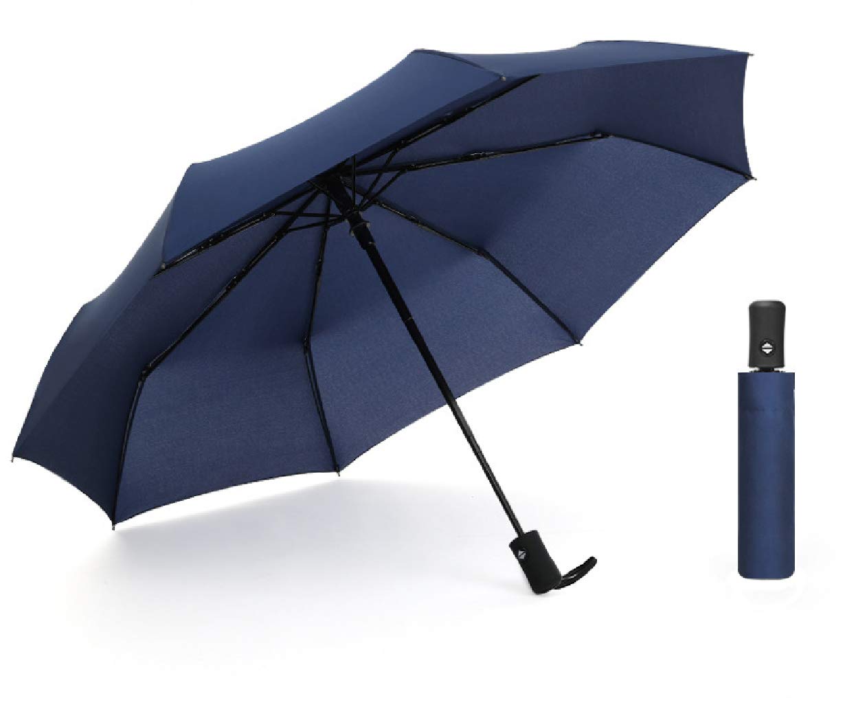 ECOOJ Windproof Travel Umbrella with Teflon Coating (40 inch, Navy)