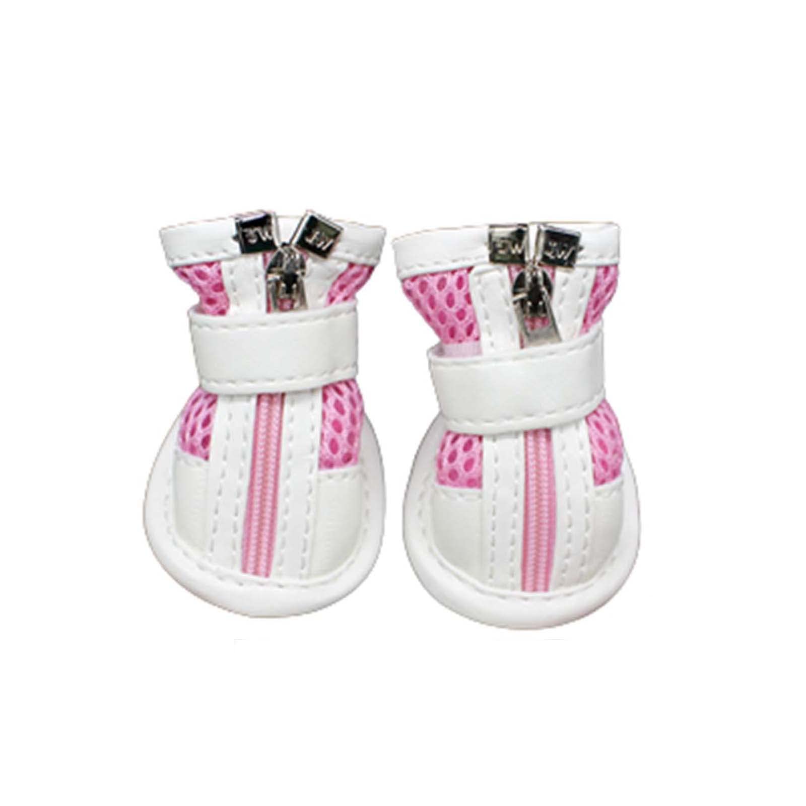 JUSHZ Hundeschuhe Pfotenschutz Dog Shoes Hund Schuhe Für Kleine Hunde Puppy Abriebfester Anti Rutsch Gegen Hitze Atmungsaktive Elastische Weichpaste Verschleißfeste Stiefel 4er-Set (1,pink)