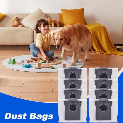 Image of Dust Bags Compatible with Dreame X50 X40 X30 L50 L40 Ultra / L10S Pro Ultra / L10S Ultra Gen 2 / L10S Plus / D10 Plus Gen 2 / Mova E30 V50 Ultra P50 Pro Ultra, 3L Large Disposable Vacuum Bag (8 Pack)