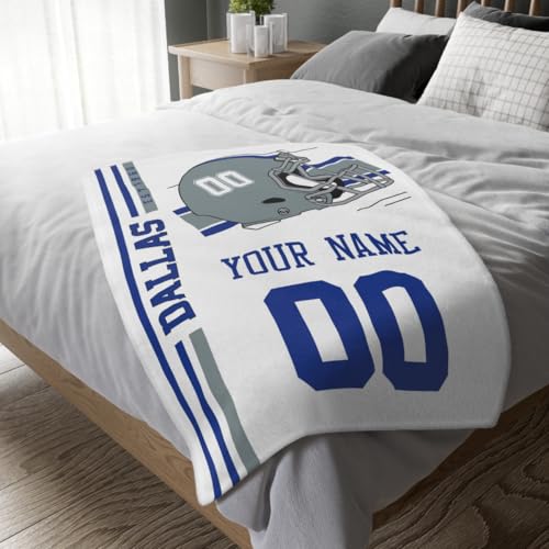 Image of Dallas Throw Blanket Custom Name and Number Personalized Gifts for Men and Women