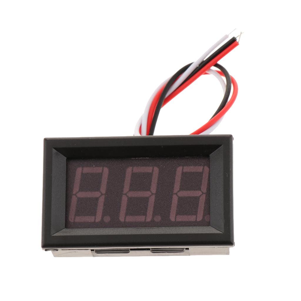 LOOM TREE® 3 Wire DC 0~100V Digital Voltmeter Gauge Tester Red LED Display Panel Mount Car Motorcycle Battery Monitor Volt Voltage Meter | 1 Piece Dc Digital Voltmeter