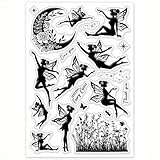 クリアスタンプ 妖精 フェアリー ファンタジー シリコン 判子 手帳や手作りカードに [並行輸入品]