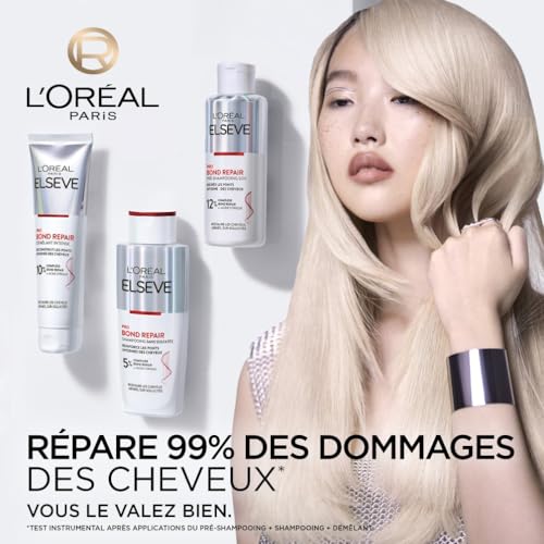 L'Oréal Paris - Routine Capillaire Réparatrice pour Cheveux Abîmés & Sur-Sollicités - Pré-Shampooing + Shampooing + Démêlant - Complexe à l'Acide Citrique - Elseve Pro Bond Repair - 3 Produits – Image 3