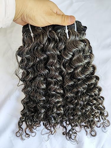 Clytie Raw Curly Salt and Pepper Gray Human Hair...