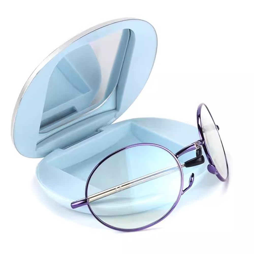 COKYIS Mini Lesebrille Für Herren Und Damen Faltbare Computer Lesehilfe Blaulichtfilter Brille Sehhilfe Mode Lesebrillen Tragbare Presbyopie Brille (Color : Purple, Size : 3.0)