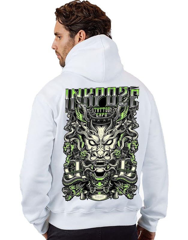 Image of VLAM Tatoo Design Graphic Art Cotton Unisex Hoodie | Trendy Back Print Anime Hoodie and Sweatshirt