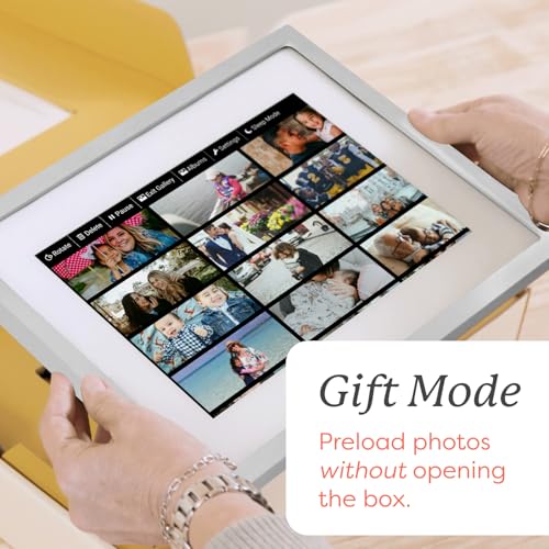 Image of Skylight Digital Picture Frame - WiFi Enabled with Load from Phone Capability, Touch Screen Digital Photo Frame Display - Customizable Gift for Friends and Family - 10 Inch Silver
