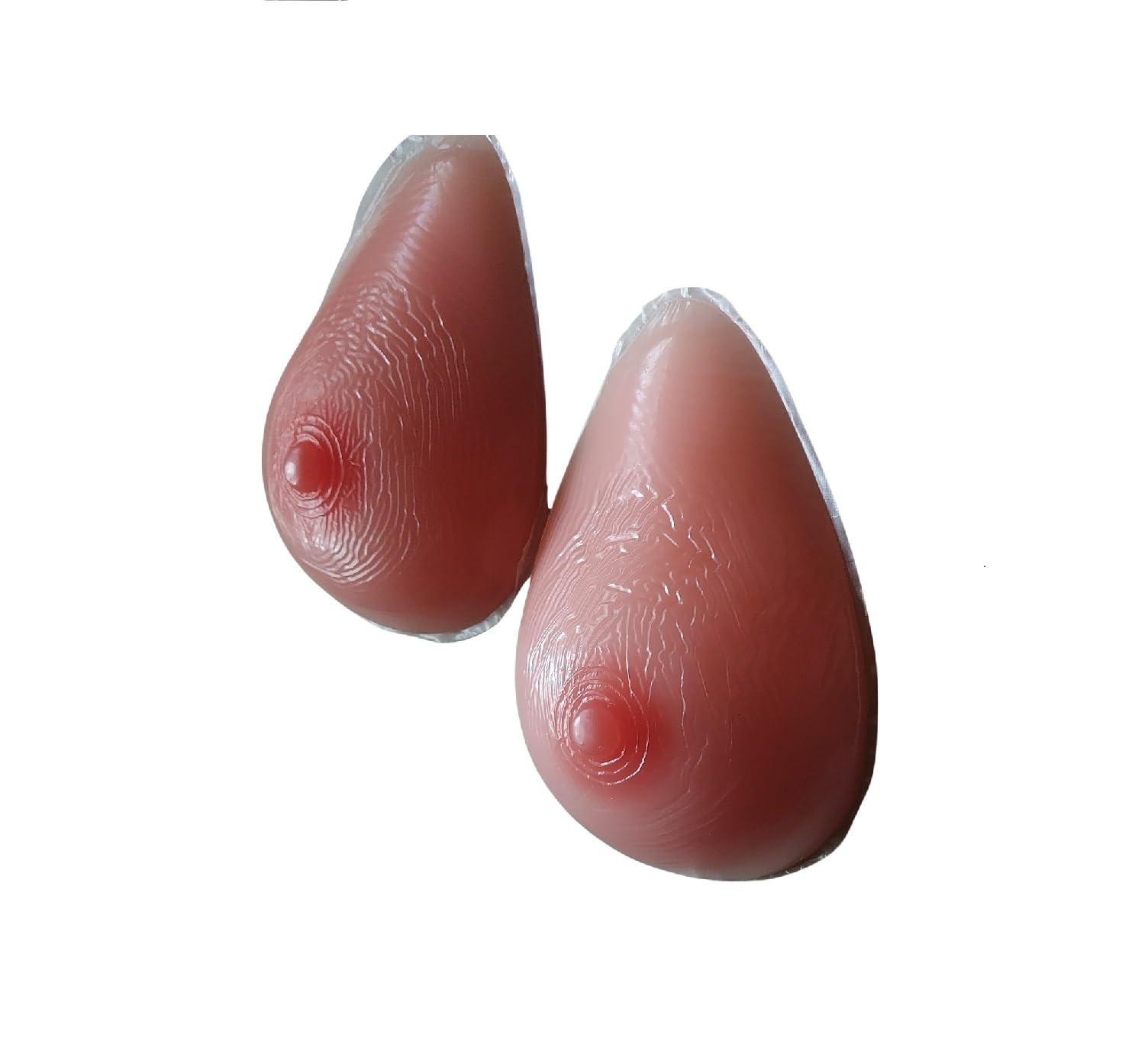 Silicone Teardrop Artificial Breast Mastectomy Cancer Prosthesis for 32B Bra - Beige | Two Piece with 2 Special Pocket Bras.
