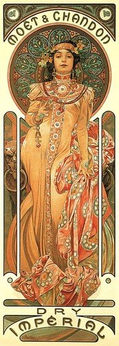 Ofa Moet & Chandon Dry Imperial Champagne Alphonse Mucha Art Nouveau Poster Print