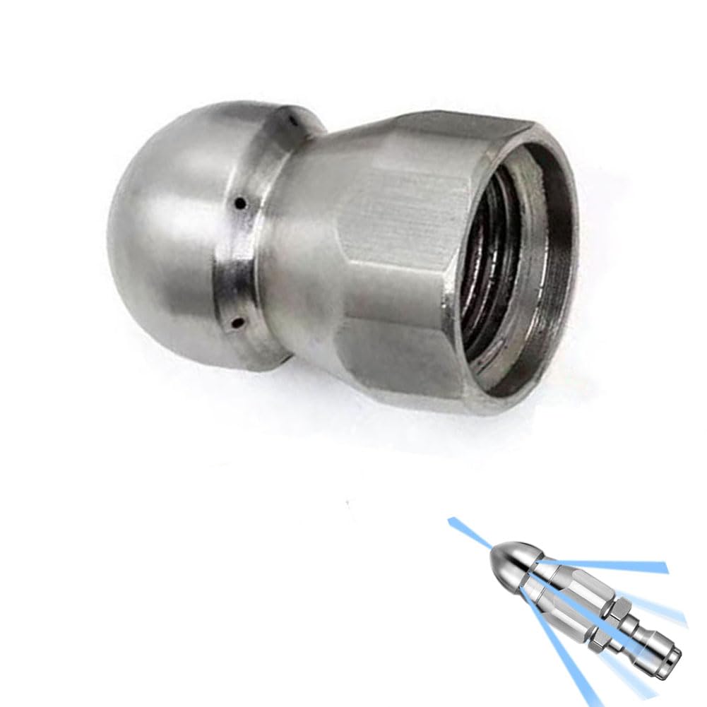 Dysze do myjek ciśnieniowych, Wysokociśnieniowa dysza kanalizacyjna ze stali nierdzewnej, 1/2/5 szt(1 Hole in Front/3 Holes in Back Internal Thread 1/4,5pcs)