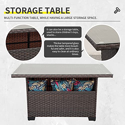 Lviden 9 Pieces Wicker Patio Furniture Set Outdoor Pe Rattan Sectional Conversation Sofa Set With Grey Cushions And Storage Table #TOP5