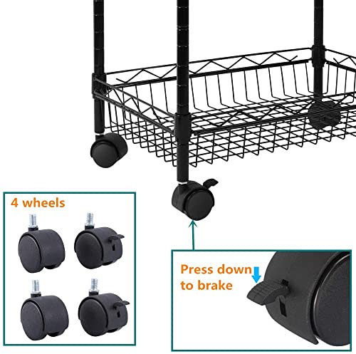 Regiller 4-Tier Metal Wire Storage Shelving Rack With Baskets, Adjustable Corner Shelf Organizer For Laundry Bathroom Kitchen Pantry Closet Garage Tool Storage thumb #5