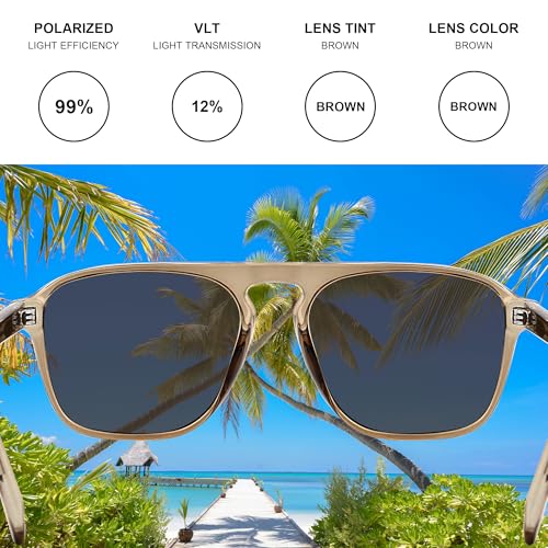 Polarized Modern Aviator One-Bridge Square Mens Stylish Sunglasses Driving Fishing UV Protection Shades4