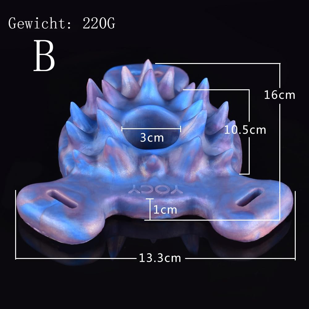 Neue Klitoris Grinder Realistischer Monster Schleifer mit Spikes G Punkt Stimulator Fantasy Nippel Massage Dildo Weiches Silikon Masturbator Sexspielzeug FüR Paare Frauen Lesben (B)