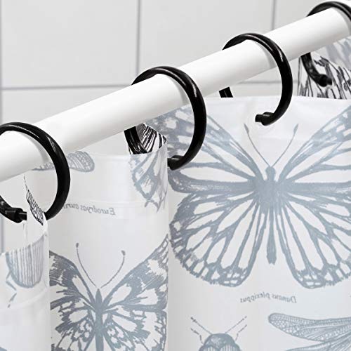 Qulable 12 Packs Circular Shower Curtain Rings, Plastic Curtain O Rings Hooks for Bathroom, Glide Easily on Bathroom Shower Rod - Thumbnail 6