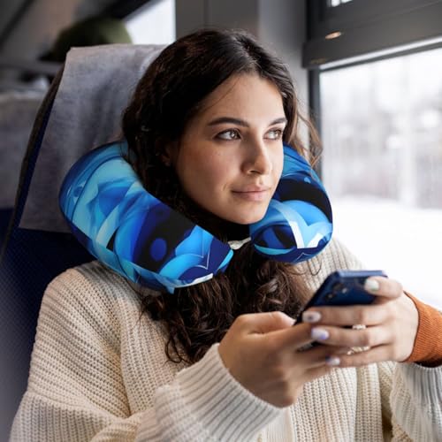 Almohada de poliéster para viaje ajustable negro miniatura 6