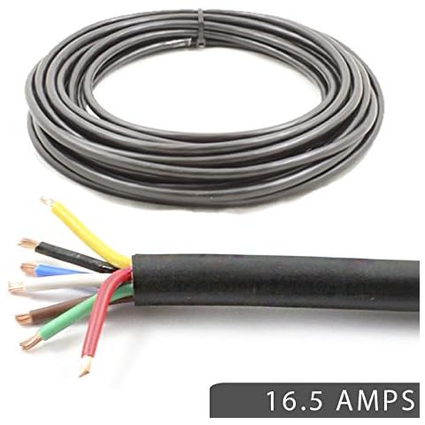 7 Core Cable 12v 24v Thin Wall Wire *16.5 AMP Rated* Trailer / Caravan LED Lights (5M) Cover